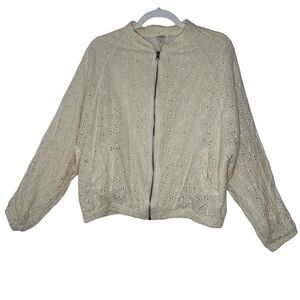 Umgee USA Jacket Womens Small  Bomber‎ Zip Beige